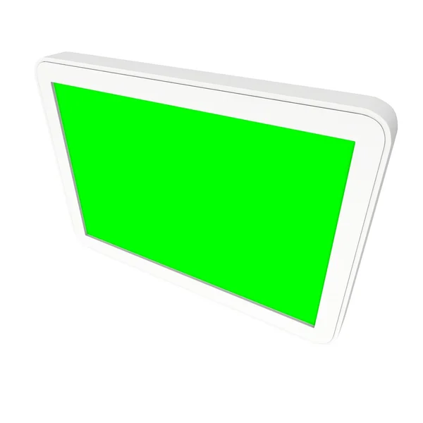 Počítač tablet pc s zelenou klíčování chroma — Stock fotografie