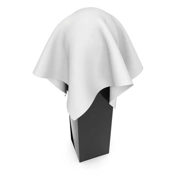 白い布で覆われたプレゼンテーション台座 — ストック写真