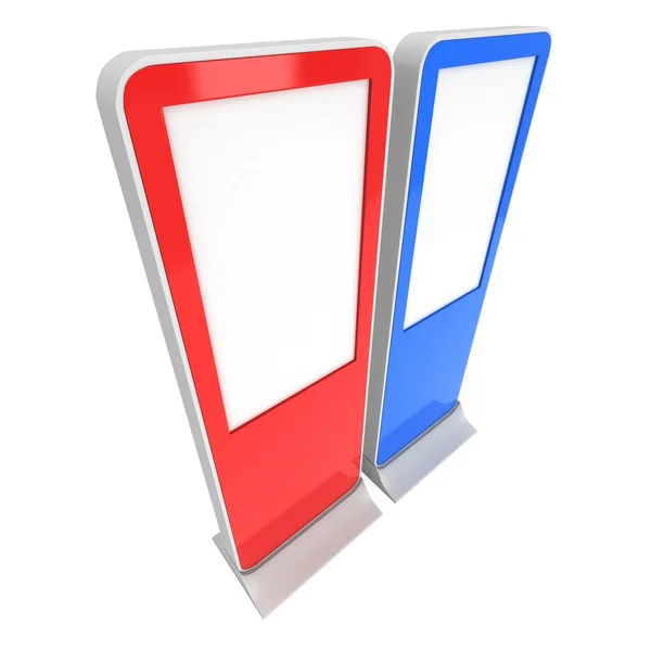LCD οθόνη περίπτερο κόκκινο και μπλε — Φωτογραφία Αρχείου