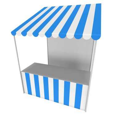 Pazar stand kiosk durak çizgili tenteli promosyon Satılık
