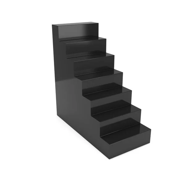 3D-s fekete lépcsők — Stock Fotó