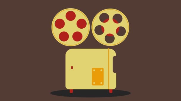Retro bioscoop pictogram met vloeiende wuivende animatie — Stockvideo