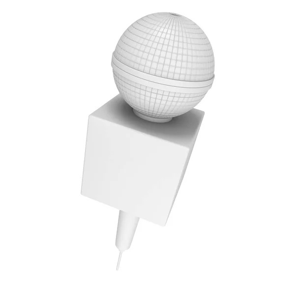 Blanck mikrofon. 3D render — Stok fotoğraf