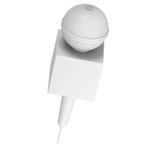 Blanck mikrofon. 3D render — Stok fotoğraf
