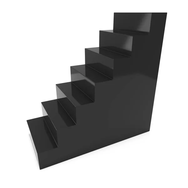 3 d の黒い階段 — ストック写真