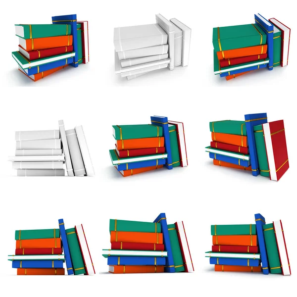 Stack of Books on white background. 3d render — Stock Photo, Image