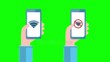 Wi-fi ile akıllı telefonlar insan elinde ekranda kayıt