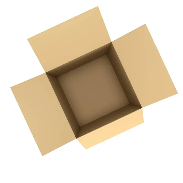 Caja abierta 3d — Foto de Stock