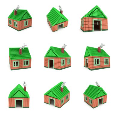 Küp Voksel bloklarla yapılmış ev