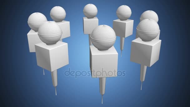 Blank microphones. 3d render — Stock Video