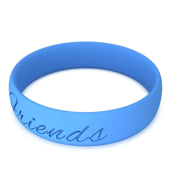 Blue rubber plastic stretch friends bracelet — Stock Photo, Image