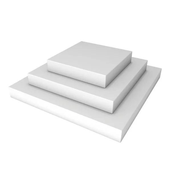 Podium kwadratowych etapie biały — Zdjęcie stockowe