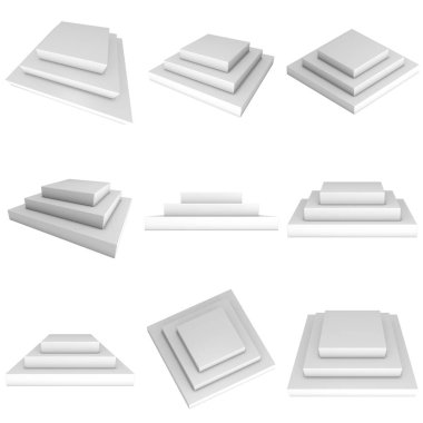 Kare sahne beyaz podyum seti