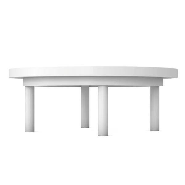 Witte ronde tafel 3d — Stockfoto