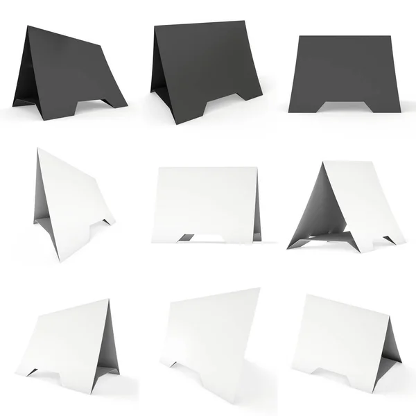 Blanco papier tentkaart. 3D render. — Stockfoto