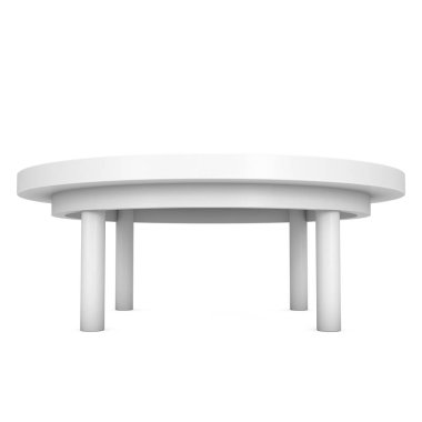 Beyaz yuvarlak masa 3d