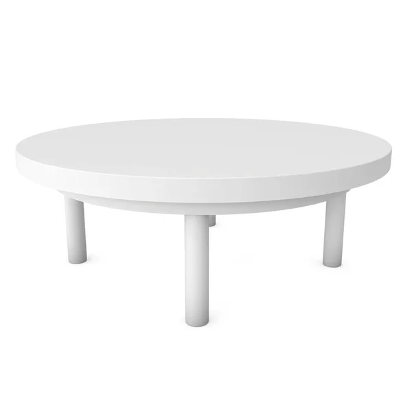 Beyaz yuvarlak masa 3d — Stok fotoğraf
