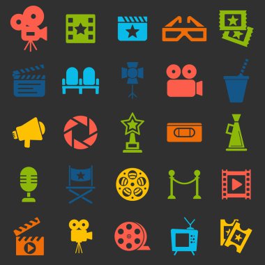 Sinema retro Icons set