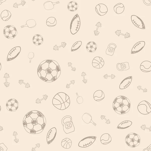 Sport doodle icons seamless pattern — Stock Vector