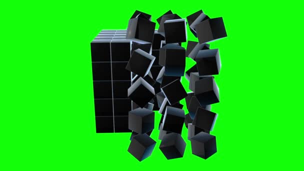 Blocco dei cubi. Assemblaggio concetto di Big Data . — Video Stock