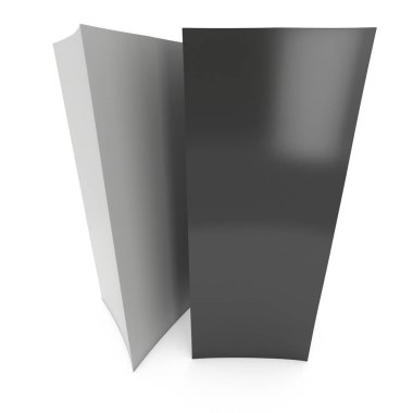 Boş kağıt katlanmış kart. 3D render.