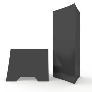 Boş kağıt katlanmış kart. 3D render.