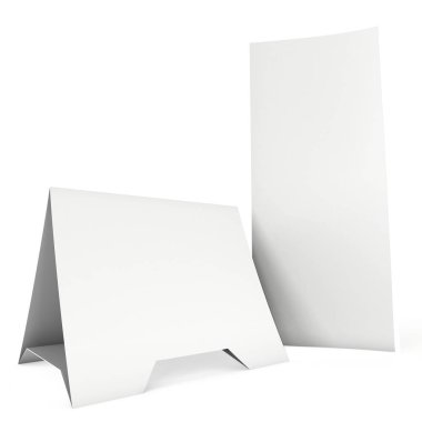 Boş kağıt katlanmış kart. 3D render.