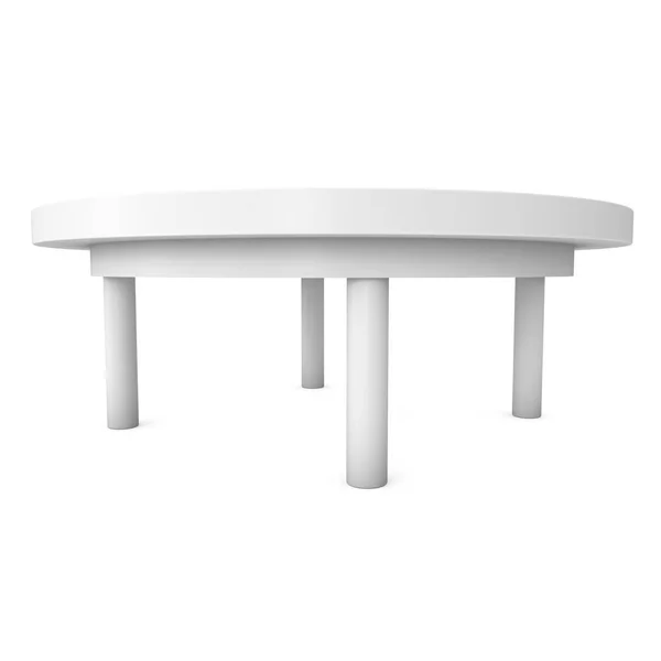 Weißer runder Tisch 3d — Stockfoto