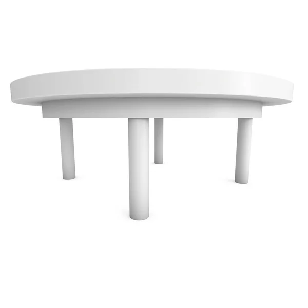 Weißer runder Tisch 3d — Stockfoto