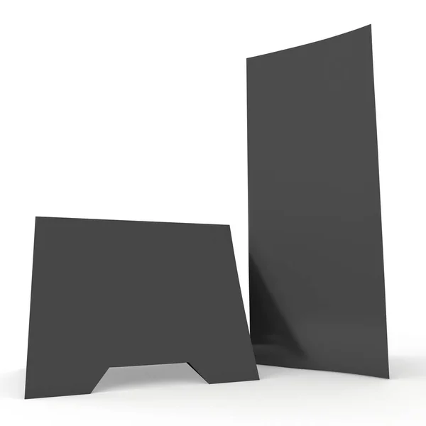 Leere Zeltkarte aus Papier. 3D-Darstellung. — Stockfoto