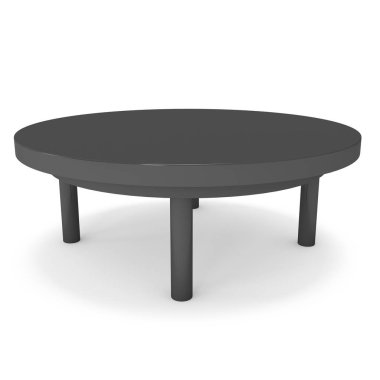 Siyah yuvarlak masa 3d