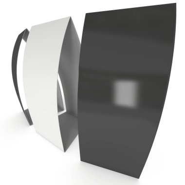 Boş kağıt katlanmış kart. 3D render.