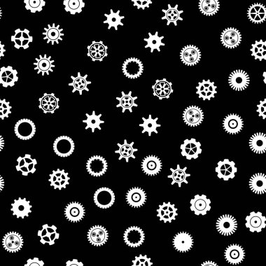 Gears'ı simgeler Dikişsiz desen vektör