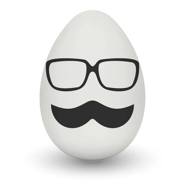 Ovo de galinha com máscara hipster. Vetor . —  Vetores de Stock