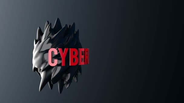 3d cyber lunes ruido logotipo abstracto. 3D renderizar imágenes HD . — Vídeo de stock