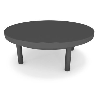 Siyah yuvarlak masa 3d