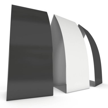 Boş kağıt katlanmış kart. 3D render.