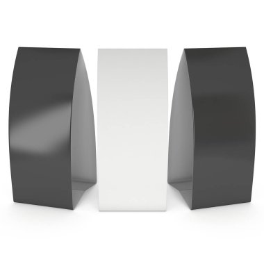 Boş kağıt katlanmış kart. 3D render.