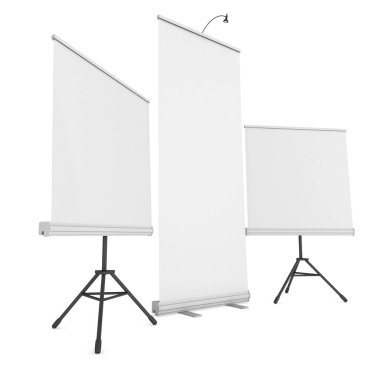 Boş Roll Up Expo Banner Stand grubu