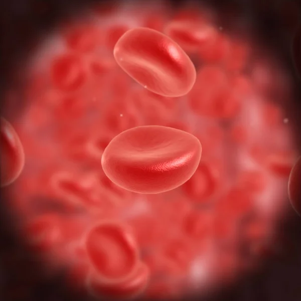 Red blood cell flowing