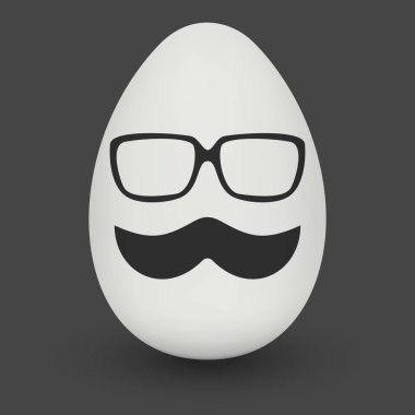 Tavuk yumurta hipster maskesi. Vektör.
