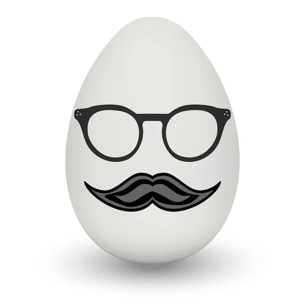 Hönsägg med hipster mask. Vektor. — Stock vektor