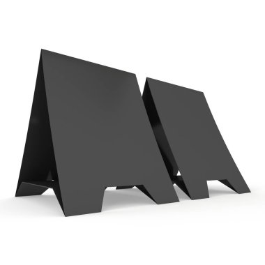 Siyah kağıt katlanmış kart. 3D render.