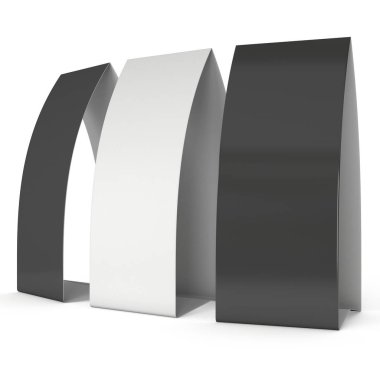 Boş kağıt katlanmış kart. 3D render.