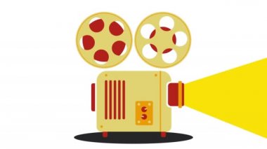 Düz sallayarak animasyon simgesiyle Retro sinema