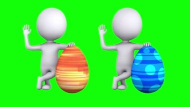 Kırmızı Paskalya yumurtası ile 3D adam