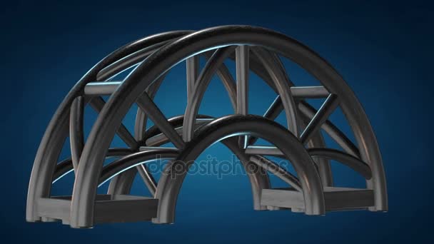 Steel truss girder arc element — Stock Video