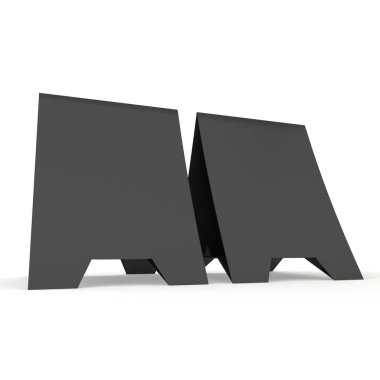 Siyah kağıt katlanmış kart. 3D render.