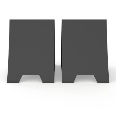 Siyah kağıt katlanmış kart. 3D render.