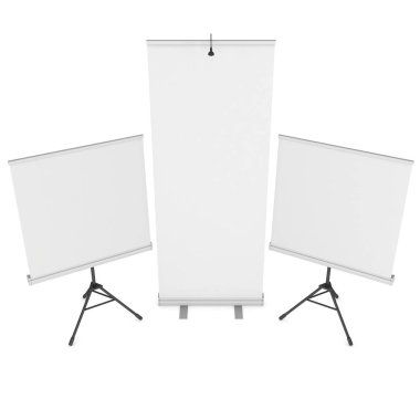 Boş Roll Up Expo Banner Stand grubu